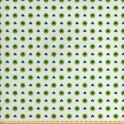 Floral Sofa Upholstery Fabric by the Yard, Clover Flowers Green Dots Cultural Irish St. Patrick's Day Pattern, Decorative Fabric for DIY and Home Accents, Lime Green Dark Green by Ambesonne